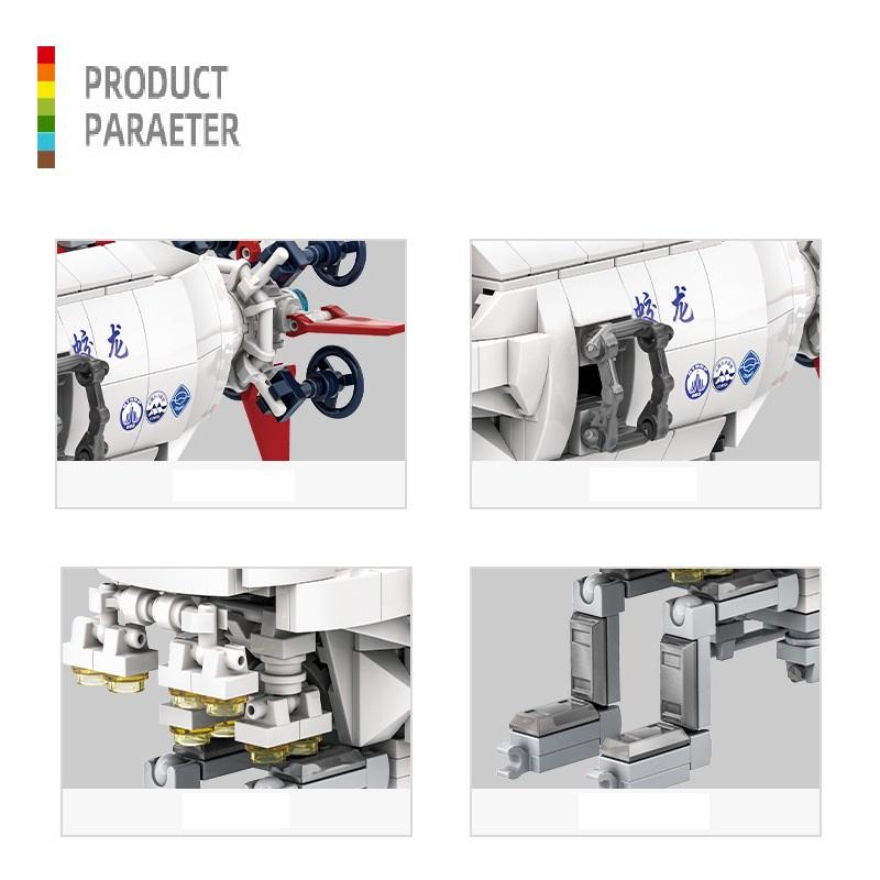 412PCS Manned Deep-sea Submersible Detector Building World War II Military Ship Battle Ship Small Particle Bricks Toys For Boy