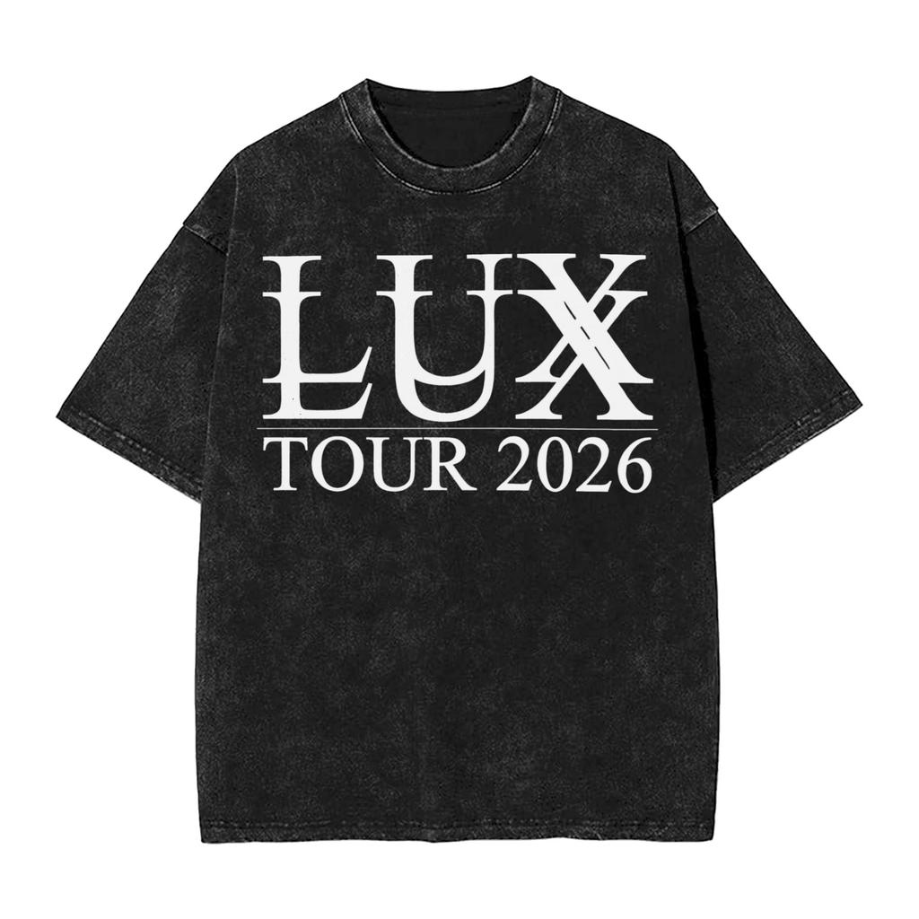 ROSALIA LUX Album Pop Music Washed T Shirt Streetwear Hip Hop Fashion TShirt  Tees Tops for Unisex Women Short Sleeve Oversize
