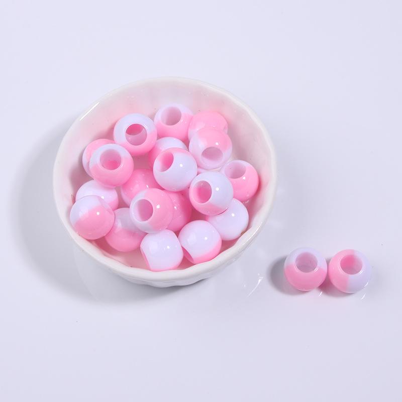 Two-Tone Gradient Plastic Large Hole Beads for Hair and Dreadlock Decoration