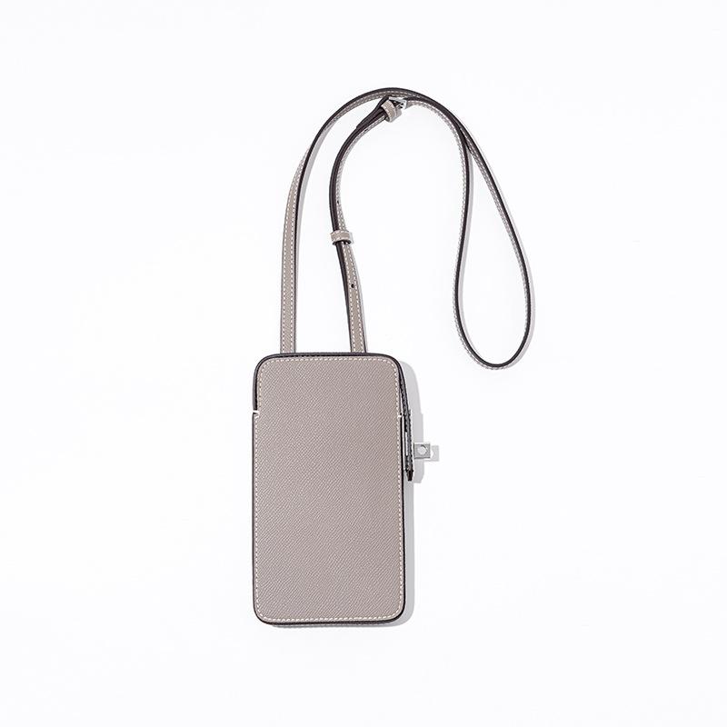 New Fashionable Versatile Lock Mobile Phone Bag Palm Pattern Leather Box Bag Simple Solid Color Messenger Mini Bag Women