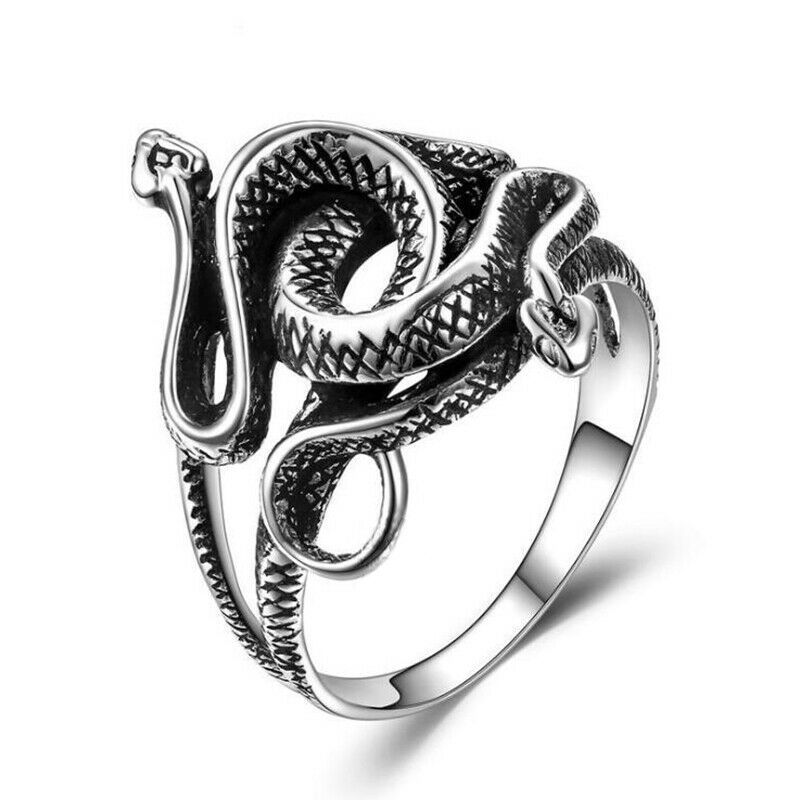 Movie Natural Born Killers Snake Ring for Men Punk Style 925 Sterling Silver Jewelry Party Cosplay Props Birthday Xmas Gifts