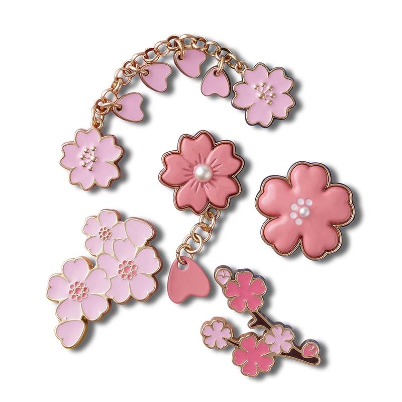 Crocs Smart Star Cherry Blossom Five-Piece Set Zinc Alloy Shoe Accessories Women Accessories Pink 10012962