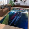 Oshi No Ko Aqua Rain Umbrella City Night Anime Poster Art Print, Vibrant Printed Carpet Rug for Bedroom Living Room Floor