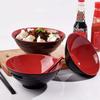 Black and Red Melamine Bowls, Buffet Plates, Ramen Bowl, Soup, Salad Bowl, Plastic Bowls, Kitchenware, Restaurant Supplies T9W9E
