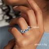 Huitan Charming Women Ring Inlaid Shiny Blue/White Cubic Zirconia Elegant Wedding Daily Finger Accessories Fashion Party Jewelry