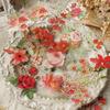 40pcs/set Vintage Gilding Green Leaf Flower Notebook Decorative Stickers Decorative Stickers For Scrapbooking Label Diary