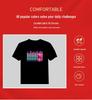 LED Sound Control Music Bar Flashing Luminous Short Sleeve T-shirt for Trendy Clubbing Men and Women.