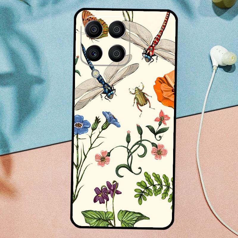 Floral Colorful Dragonfly For Samsung Galaxy M21 M31 M11 M13 M33 M53 M16 M06 M12 M14 M15 M35 M55 M34 M54 M32 M52 Case