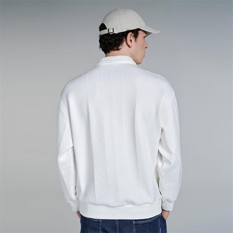 Mark Fairwhale Herren Strukturiertes Jacquard Revers Halbknopf Sweatshirt