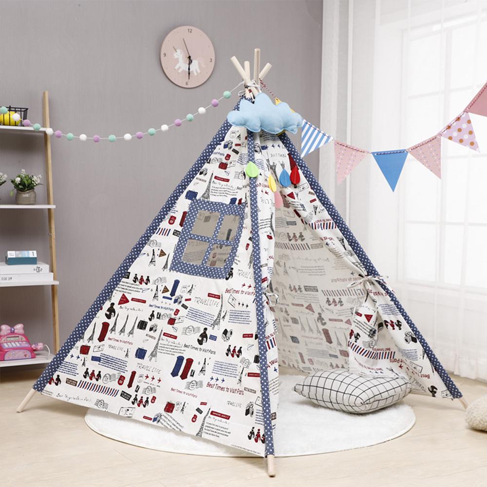 Baby Tent Child Teepee Toys Wigwam Cotton Canvas Teepee Children Tipi Play House Large Kids Tent