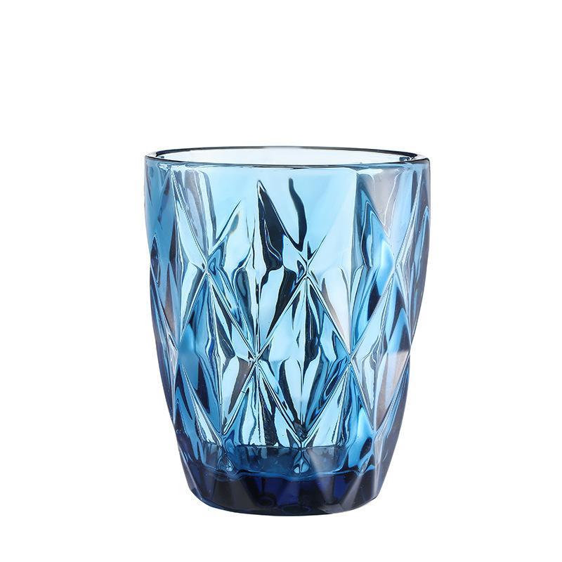 1 Stück 240ml 8oz Vintage Geprägtes Farbiges Seiten Glas Whiskey Wasser Glasbecher Schweres Dickes Glaswaren Becher
