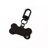 Hollow Pet Pendant Keychain with Metal Buckle - Customizable Bone Dog Tag for Engraving