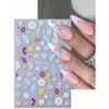 5D Elegant Daisy Petal Nail Stickers Spring Summer Colorful Flower Floral Leaves Nail Decals DIY Self-Adhesive Manicure Slider Nail Decoration