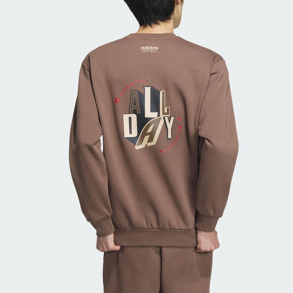 Adidas Crew Neck Sports Casual Pullover Long Sleeve Sweatshirt Men Sweatshirt Rock-Deep-Earth-Brown IX4911