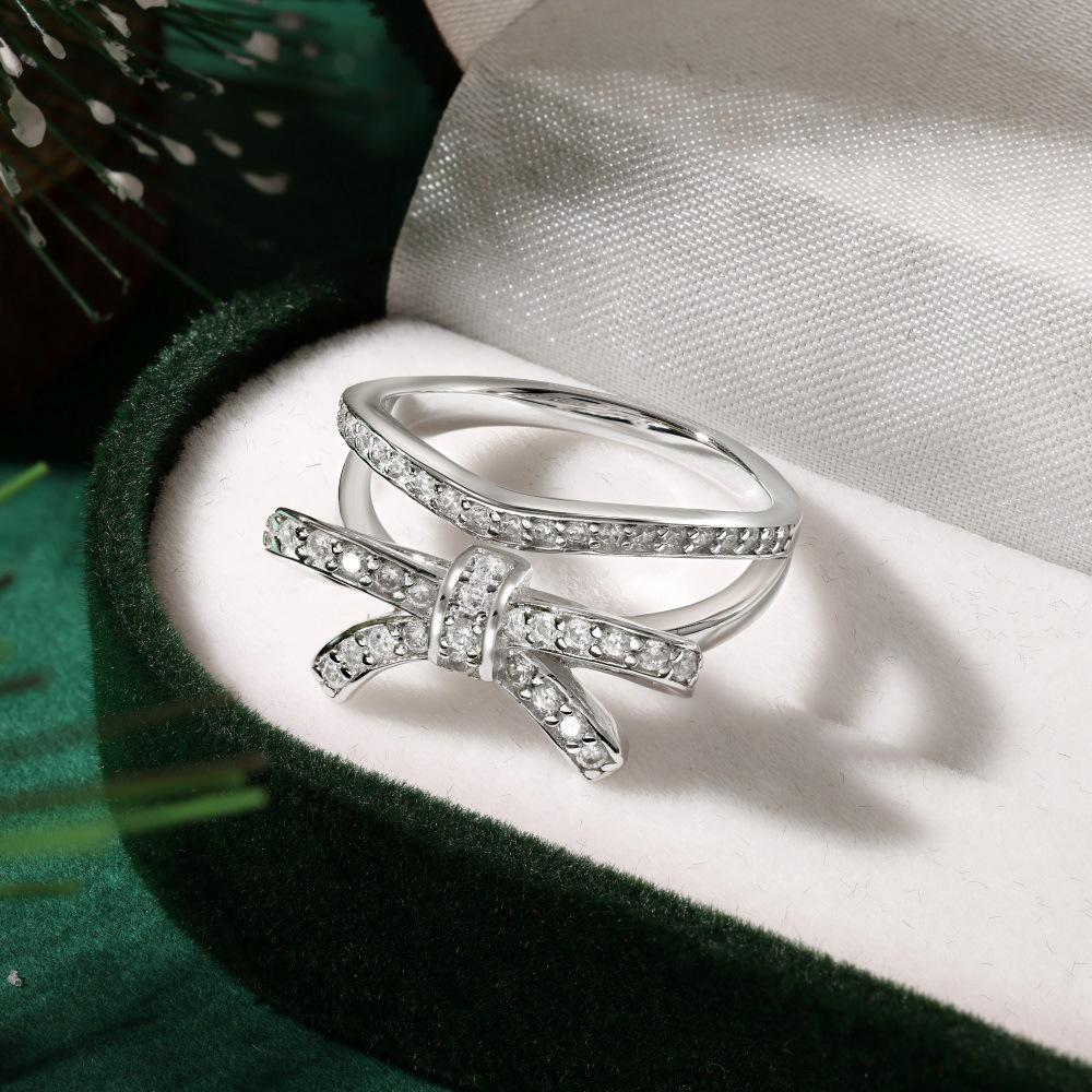 Δαχτυλίδι φιόγκος από ασήμι 925: Μοναδικό Στρωτό Σχέδιο για Γυναίκες και Κορίτσια