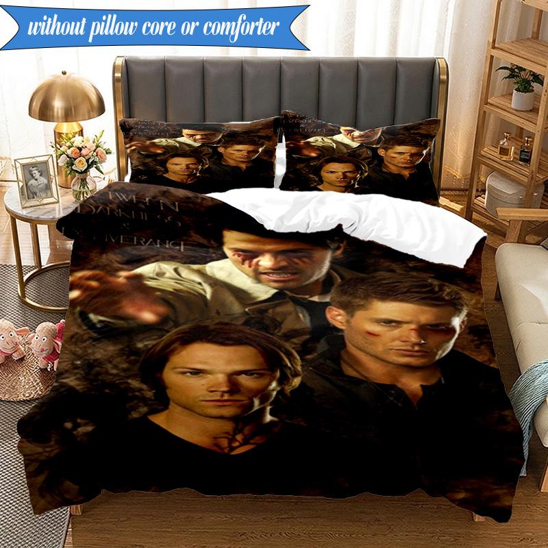 Super-natural Darkness Deliverance 3pcs Bedding set,Ideal for Bedroom, Dormitory,Including Duvet Cover And 2pcs Pillowcases,Fan Gifts