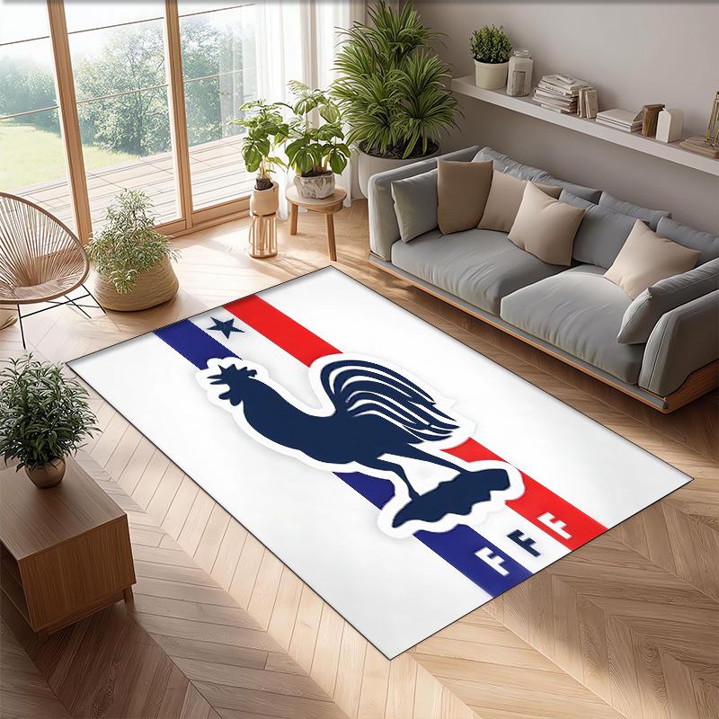 France national football team Printed Flannel Area Rug Non Slip Soft Polyester Floor Carpet Indoor Decor Mat for Bedroom Living Room Sofa