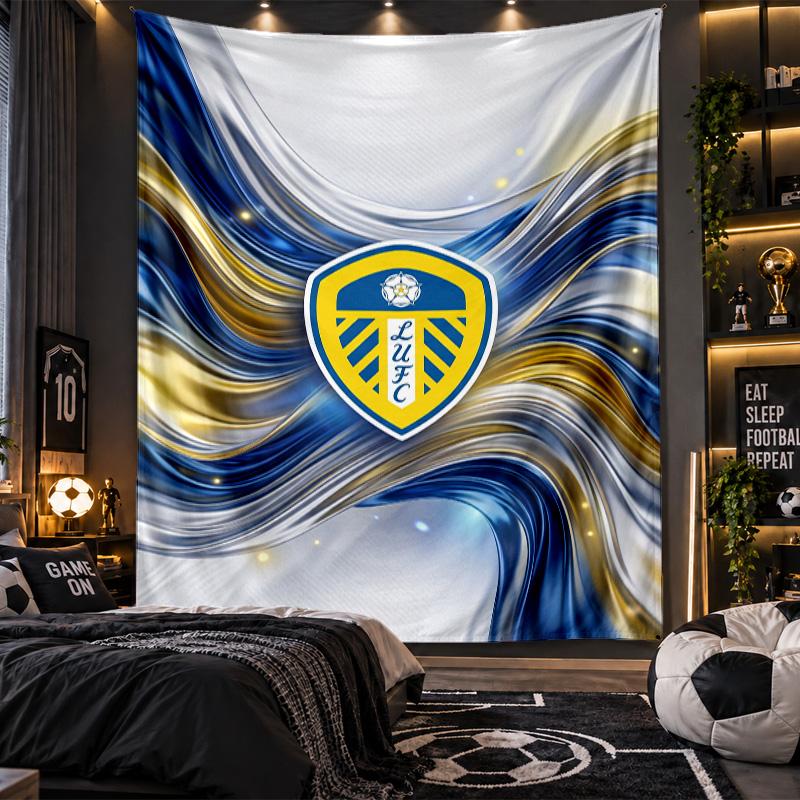 Arazzo da Appendere a Parete Stampa Calcio Leeds United Tessuto per Soggiorno Camera da Letto Decorazione Casa