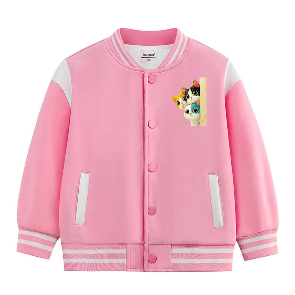 Kids' Autumn/Winter Velvet Baseball Jacket: 2026 New Casual Outerwear for Boys & Girls