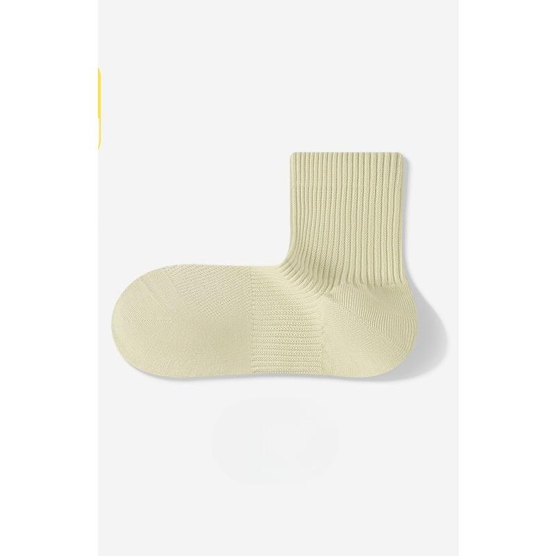 Spring and Summer Pure Cotton Mid-calf Socks for Women, Mesh Breathable, Thin, Antibacterial and Deodorizing Sports Cotton Socks