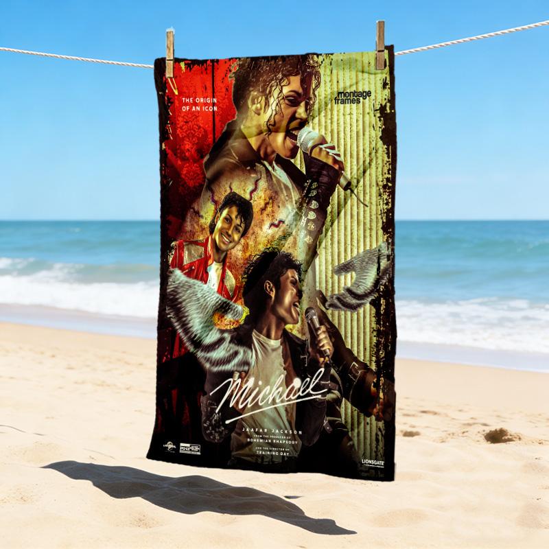 Michael Jackson Stijlvolle Digitale Print Strandlaken Sneldrogende Absorberende Deken Voor Strand Zwembad Sportschool Reizen