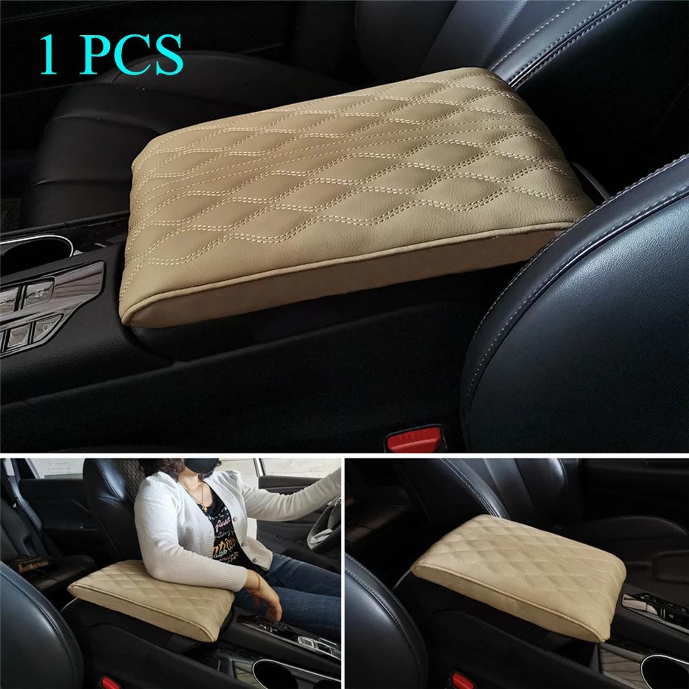 Couro Carro Apoio de Braço Central Almofada Macia Preto Auto Console Central Descanso de Braço Assento Caixa Tapete Almofada Capa de Almofada Veículo Protetor