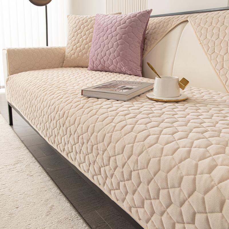 Velvet Sofa Cover Winter  New Thickened Comfortable Plush Cushion Dustproof Non-Slip Cat-Scratch-Proof Durable Sofa Cover