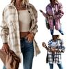 Plaid Shirt Women's Autumn and Winter New Loose Mid-length Woolen Coat Women