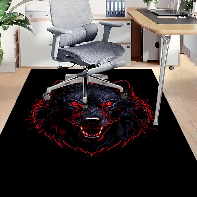 1pc Wolf Head Carpet, Office Rug Outdoor Mat Home Decor Area Carpet Festival
