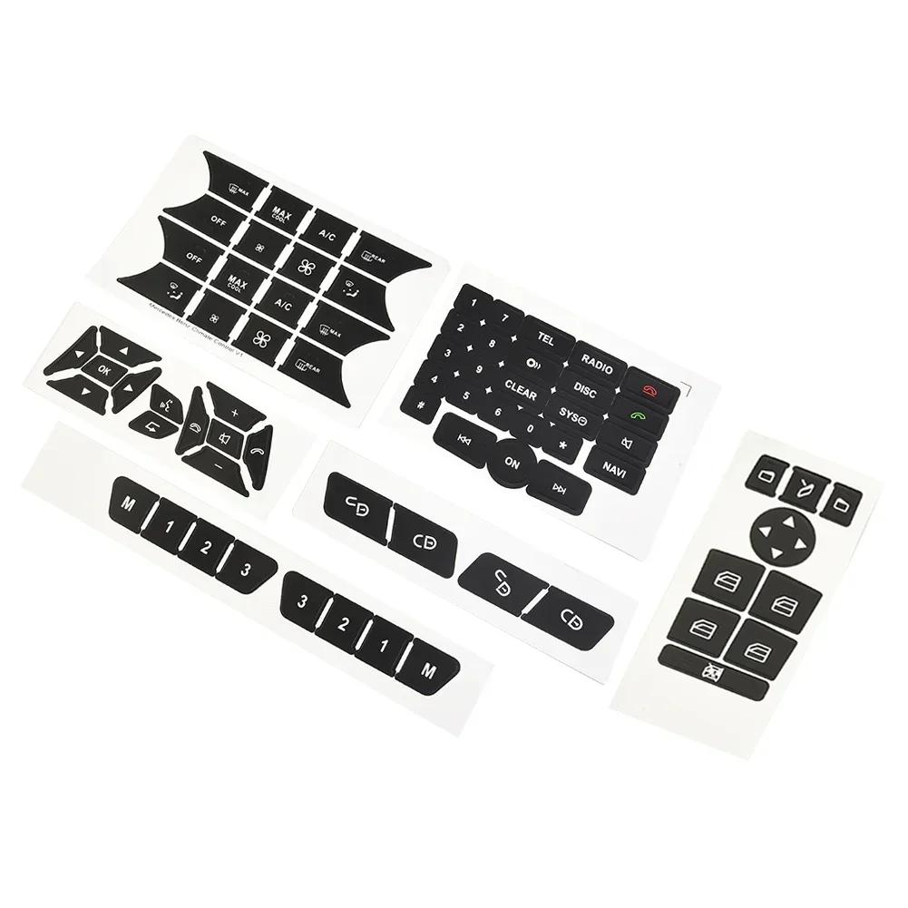Samolepka pro opravu tlačítek v autě pro Mercedes-Benz 2007-2014 Matně černá Rádio Klimatizace Tlačítko A/C Opravná samolepka