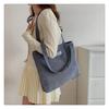 Korean Style Cotton Tote Bag for Women Solid Color Large Capacity Handbag Fashionable Casual Shoulder Purse CLE