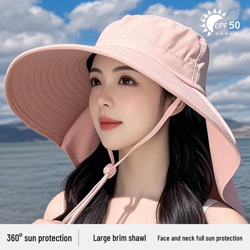 Women s Large Brim Bowknot Sun Hat with Shawl