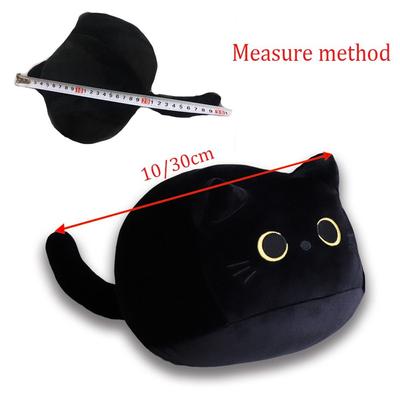 Soft 10/30CM Black Cat Plush Pillow Cartoon Cat Head Cuddly Pillow Cushion Doll Small Pendant Girl