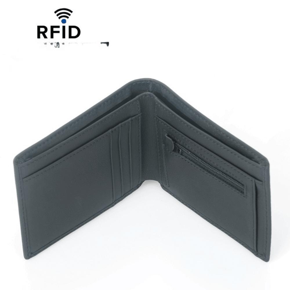 New Men's Wallet RFID Zipper Multi-card Position Short Wallet Change Bag
