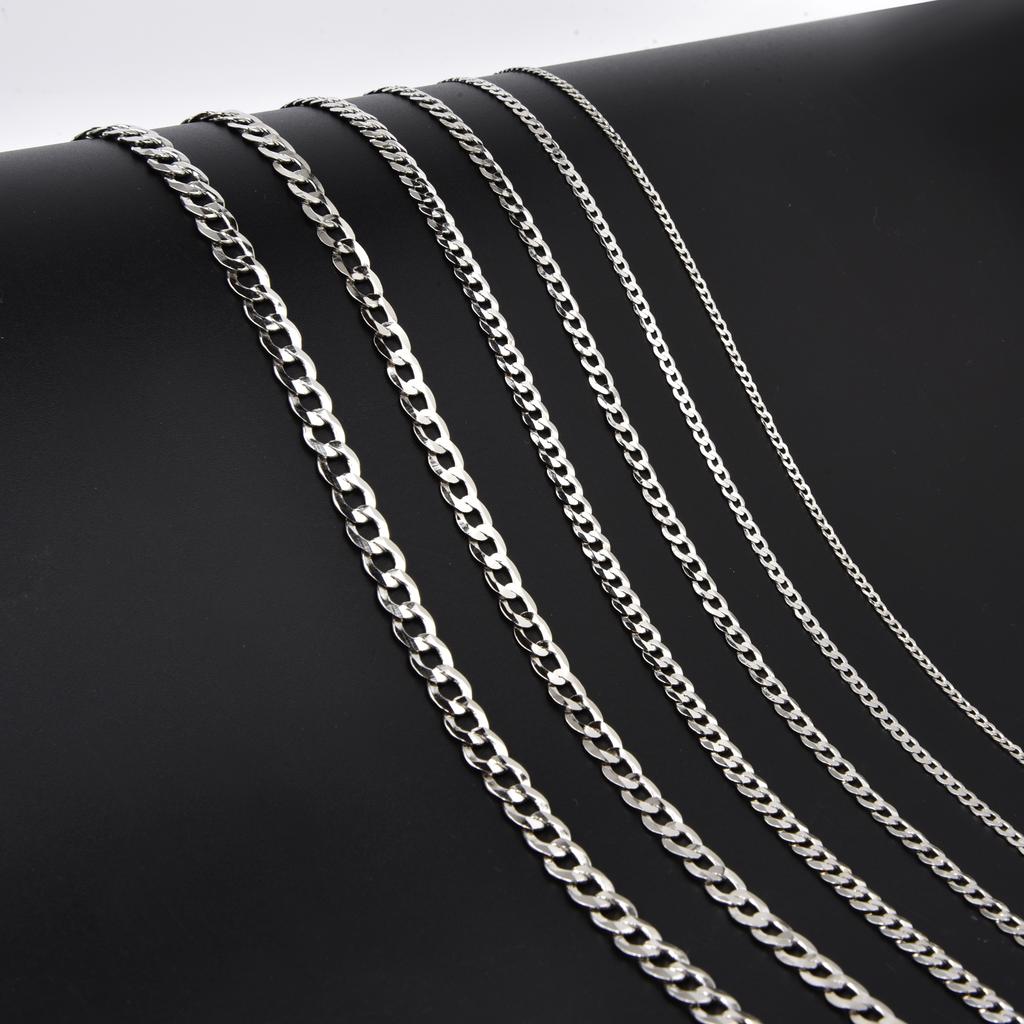 925er Sterlingsilber Kubanische Gliederkette Halskette Massive Silber Panzerkette für Herren Damen Hip Hop Schmuck