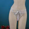 Men Sexy Underwear Hollow Lace Panties Satin Silk Bow Cross Thin Pouch Penis Sheath Briefs Crossdressing Sissy Lingerie