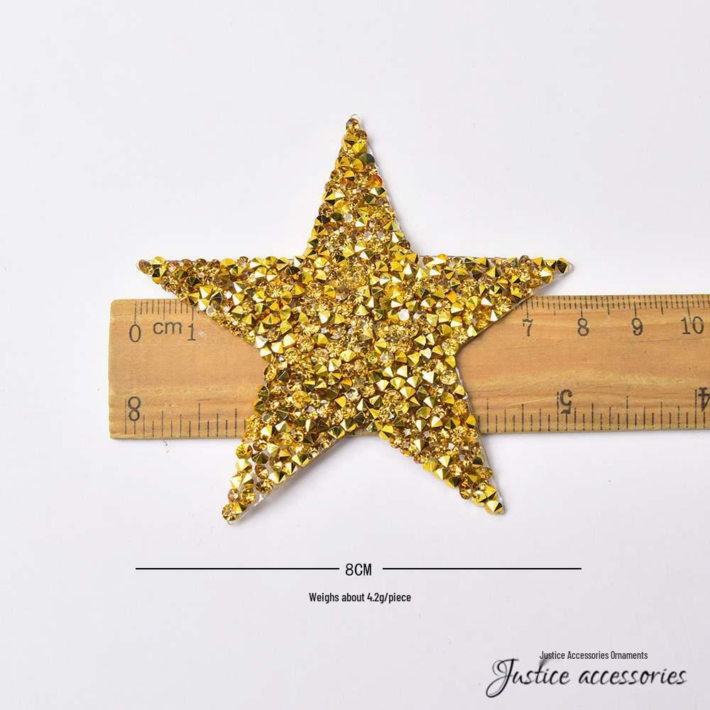 Five-Pointed Star Rhinestone Resin Patch for Shoes and Clothing