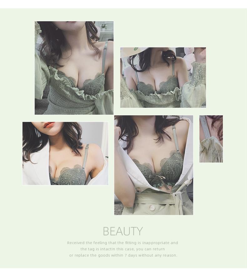 Women's Wirefree Push Up Bra with Side Support - Small Bust, Thickened for Autumn/Winter