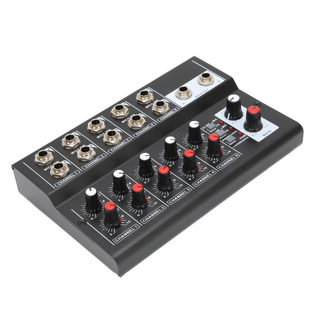 100‑240V Low Noise Stereo Line Mixer for US Plug Audio Stereo Mixer Durable 10 Channel Mixer Bars