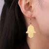 Dawapara Hamsa Hand Dangle Earrings Filigree Evil Eye Fatima Hand Evil Eye Pendant Stainless Steel Je Jewelry