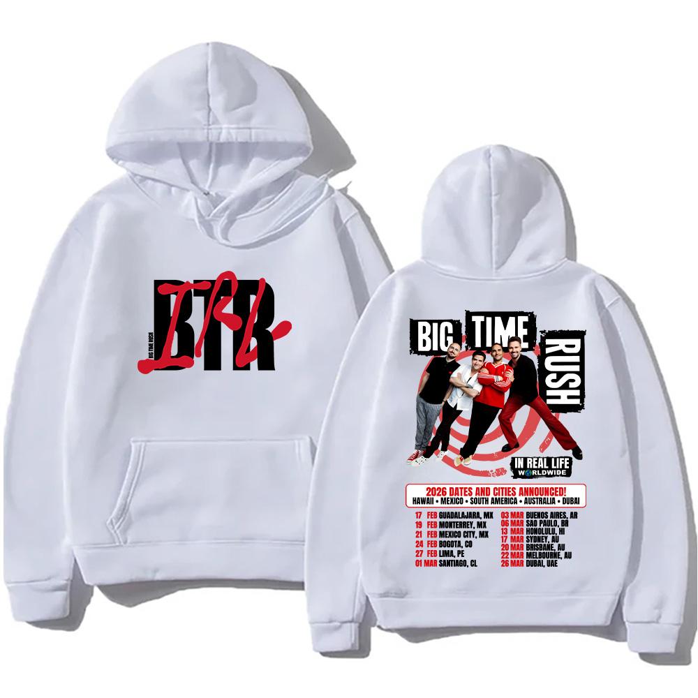 

Big Time Rush Pullovers BTR in Real Life Worldwide 2026 Tour Hoodies Fall New Women Men Long Sleeve Sweatshirt High Street Hoody S білий