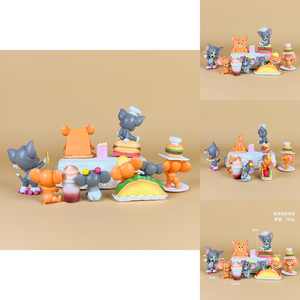 Tom And Jerry Cartoon Pvc Model With Hamburger Friesfor Design For Figure Collectors