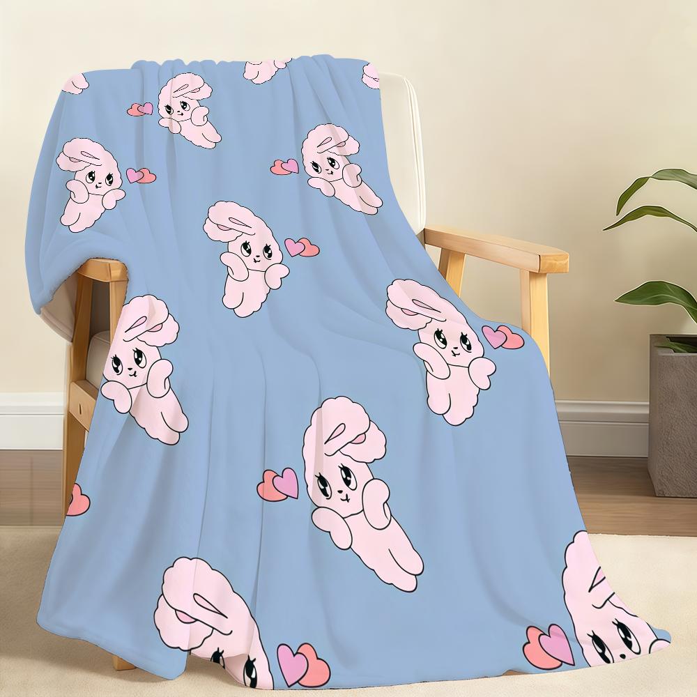 Kawaii Cute E Esther B BunnyS Cartoon Blanket For Soft Throw Blanket for Picnic Bed Sofa Home Bedroom Cozy Warm Comfortable