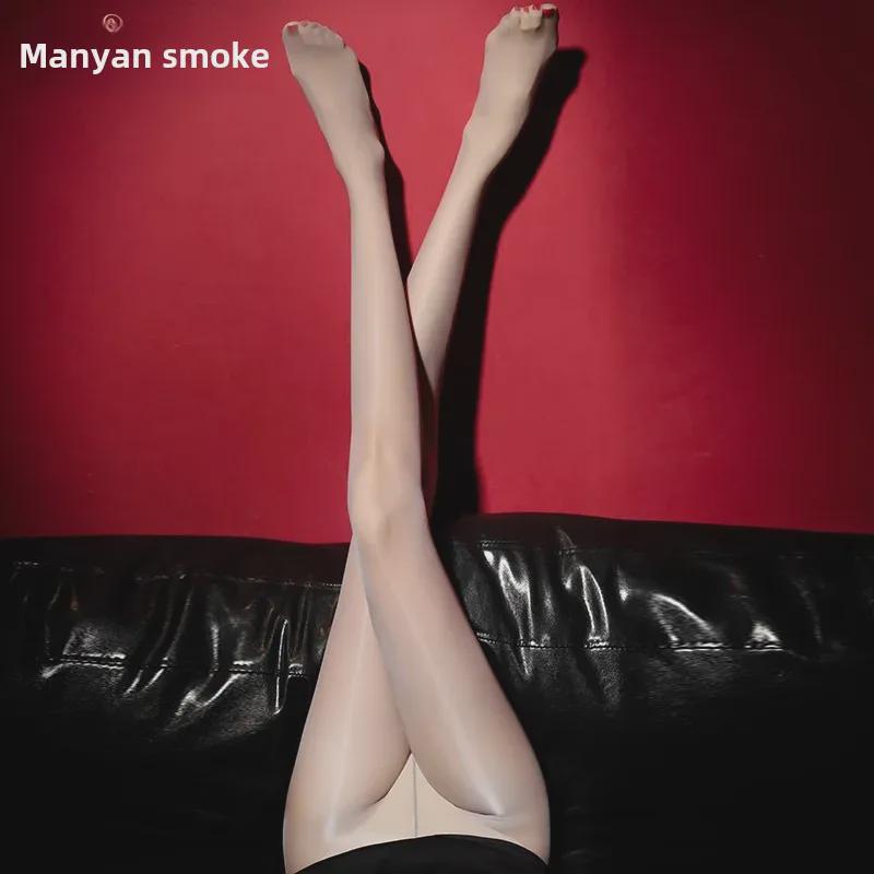 Manyanyao Series 1D lesklé punčochové kalhoty s uzavřeným rozkrokem - Sexy olejové punčochy 7146