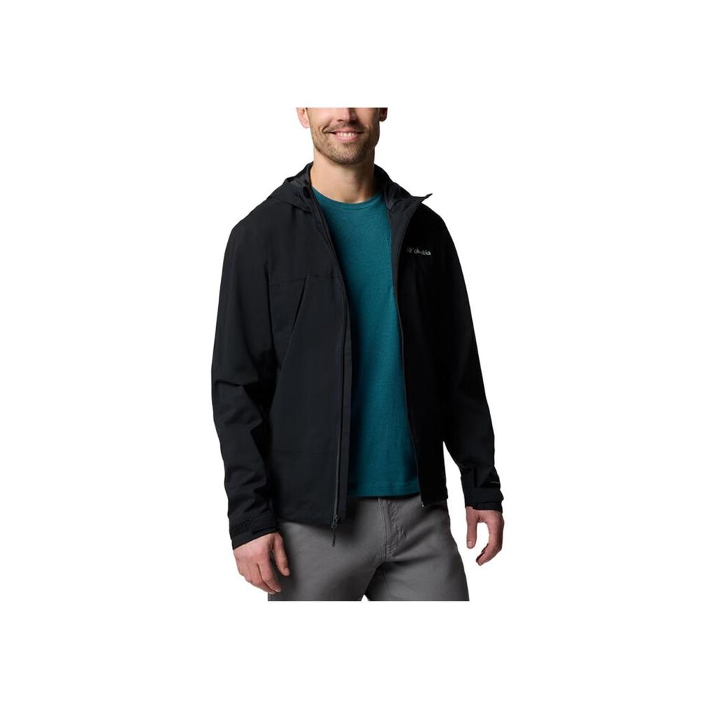 Columbia Hiking Windproof Waterproof Hooded Long Sleeve Jacket Men Jackets Black WE8748-010