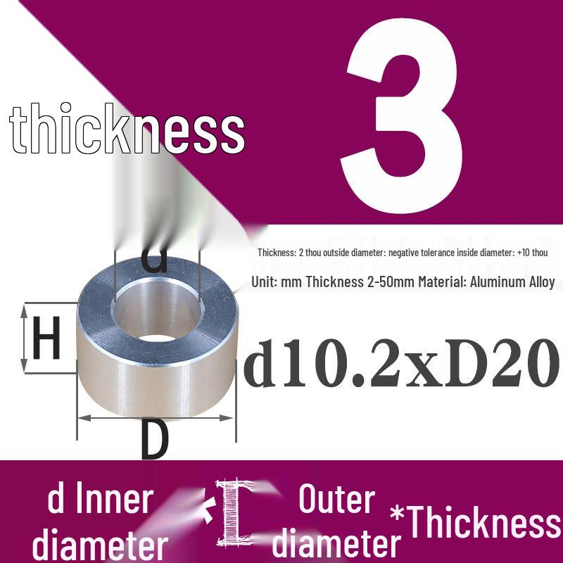 Außen-Ø 20mm Aluminiumlegierung Flache Unterlegscheibe Abstandshalter mit M6/M8/M10/M12 Innenloch - Metallwellenbuchse Isoliersäule.