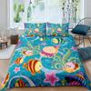 Cartoon Octopus Comfortable Duvet Quilt Cover Pillowcase Bedding Set Children Bedroom Decoration Home Textile