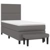 3137579 vidaXL Lit à sommier tapissier avec matelas Gris 90x190 cm Similicuir