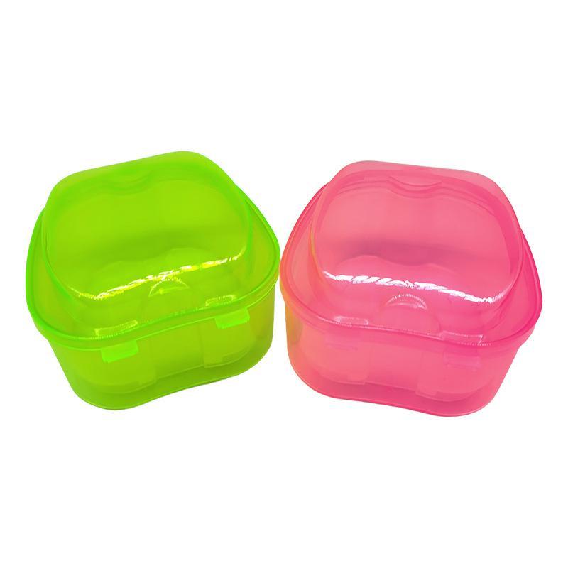 Shaped Denture Case With Drainage Tray Leak Proof Lid Portable For Daily Travel Dental Storage Container