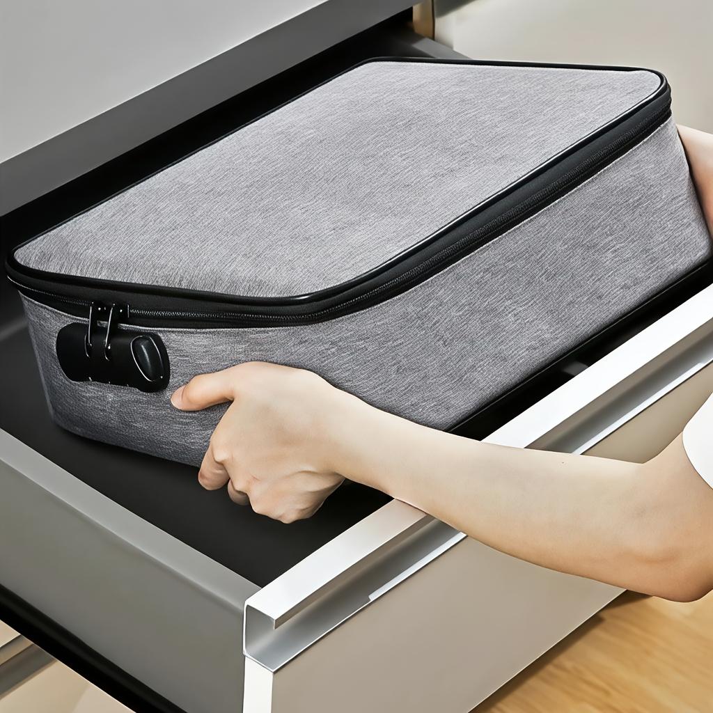 Document Storage Bag Passport Files Lockable Folder Ticket Credit Card Certificates Bags Office Organizer Accessories Supplies